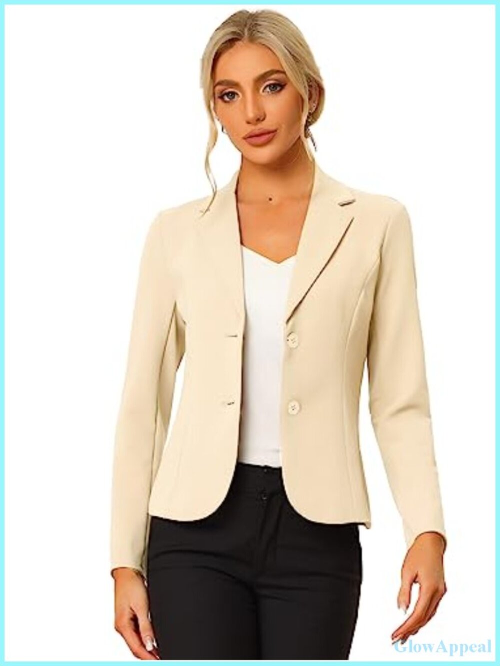 Women's Notch Lapel Blazer Stretch Knit Long Sleeve Business Casual Work Jacket